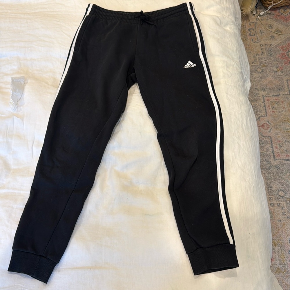 Adidas Black 3-Stripes Jogger Sweatpants - Size Medium